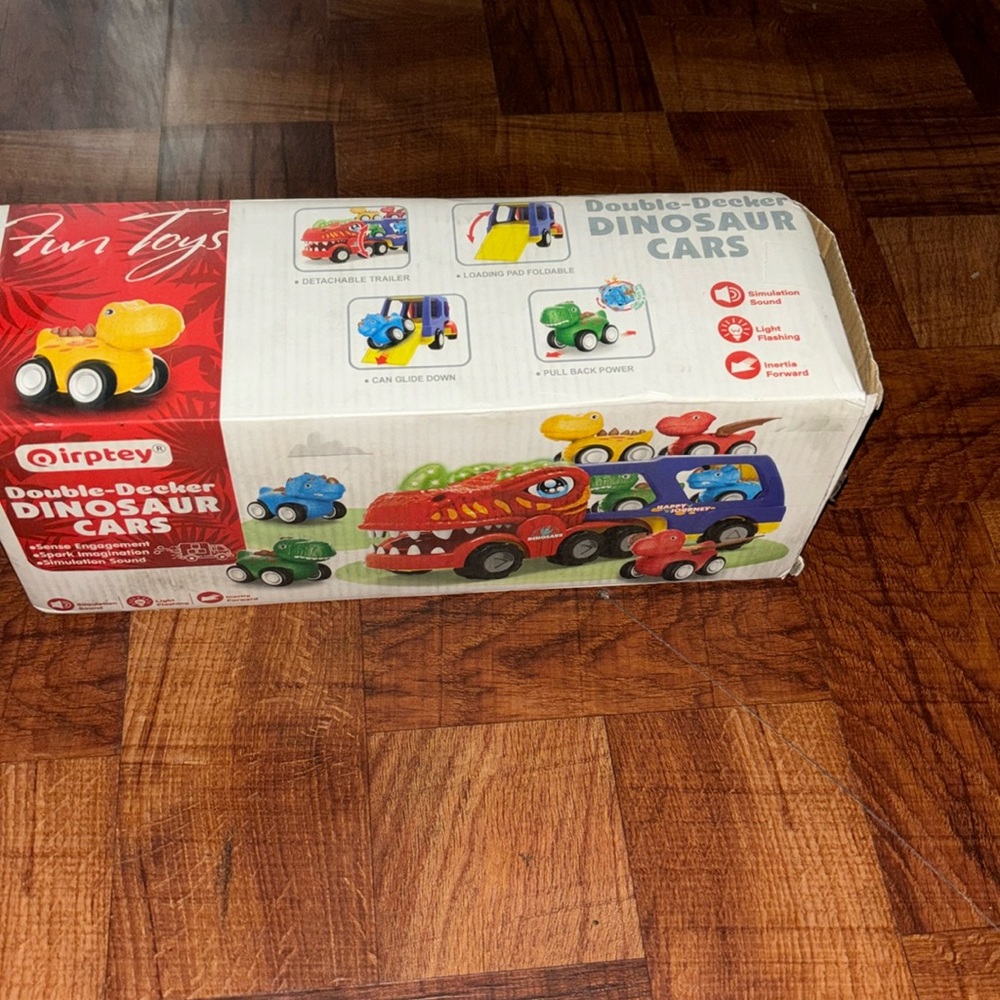 Double decker dinosaur cars